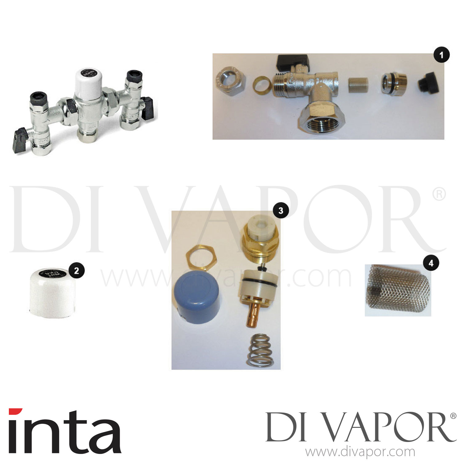 Inta 400mz Cp Intamix 15mm Thermostatic Mixing Valve Cw Service Isolation Valves And 1 4 Inch